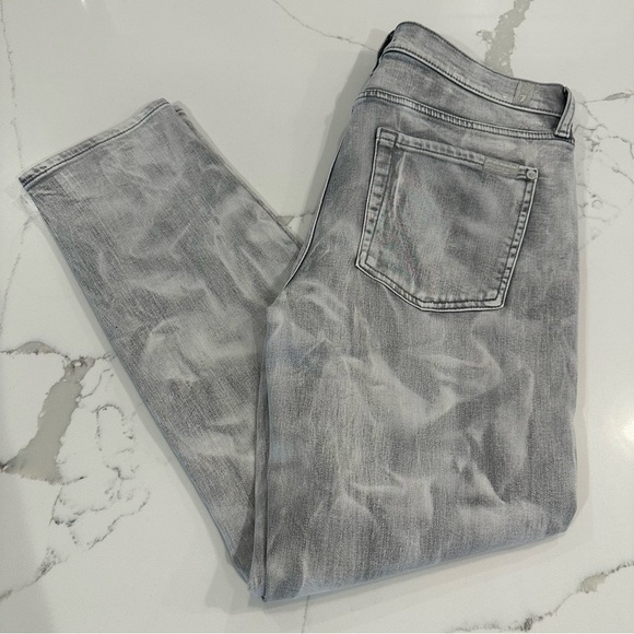 7 For All Mankind Womens The Ankle Skinny Jeans Mid-Rise Size 31 Gray White - Picture 13 of 13